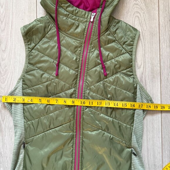 Smartwool Olive Green Hooded Vest with Pink Accents - Picture 9 of 9